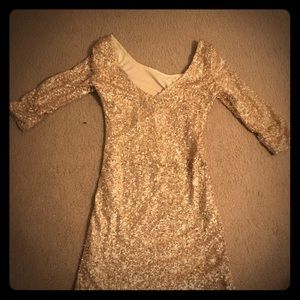 Sexy gold sequin dress